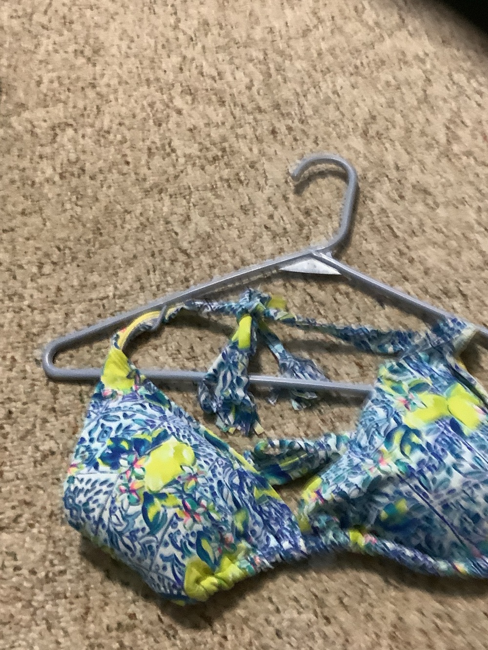 Lilly Pulitzer guava triangle bikini top, nwt